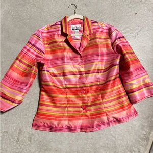 Sheri Martin Vibrant Pink and Orange Blazer
